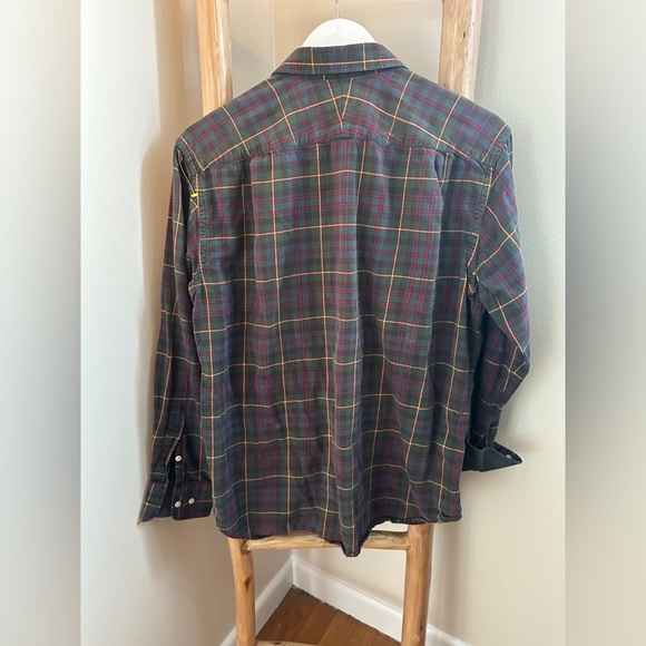 J. McLaughlin Plaid Cotton Button Down Shirt with Contrast Size Small - Picture 2 of 6